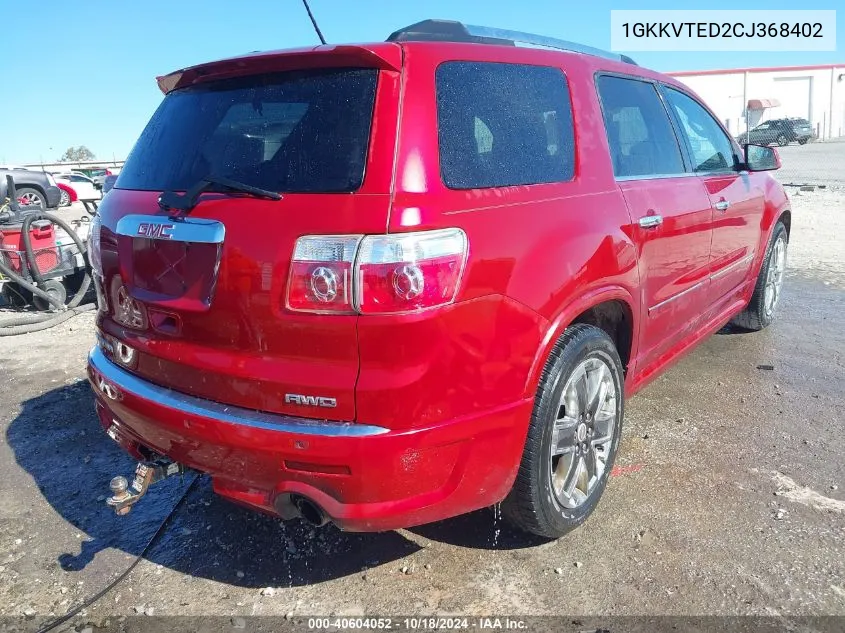 1GKKVTED2CJ368402 2012 GMC Acadia Denali