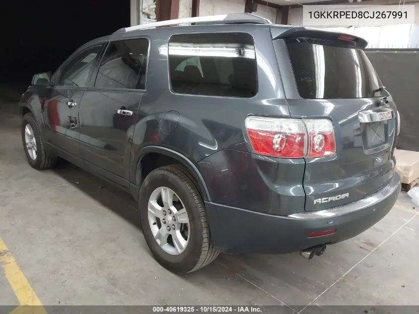 2012 GMC Acadia Sle VIN: 1GKKRPED8CJ267991 Lot: 40619325