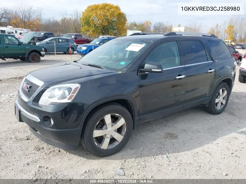 2012 GMC Acadia Slt-1 VIN: 1GKKVRED3CJ258980 Lot: 40624217