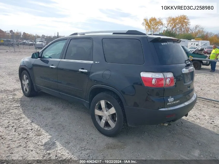 2012 GMC Acadia Slt-1 VIN: 1GKKVRED3CJ258980 Lot: 40624217