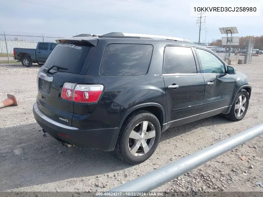 2012 GMC Acadia Slt-1 VIN: 1GKKVRED3CJ258980 Lot: 40624217