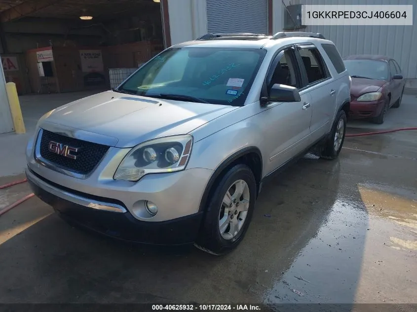 2012 GMC Acadia Sle VIN: 1GKKRPED3CJ406604 Lot: 40625932