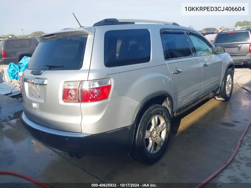 1GKKRPED3CJ406604 2012 GMC Acadia Sle