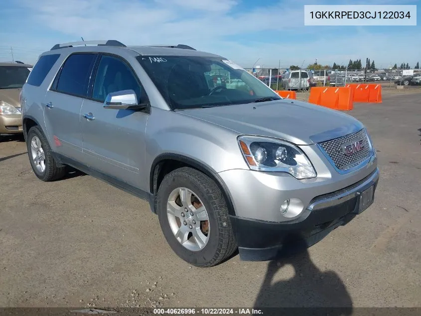 2012 GMC Acadia Sle VIN: 1GKKRPED3CJ122034 Lot: 40626996