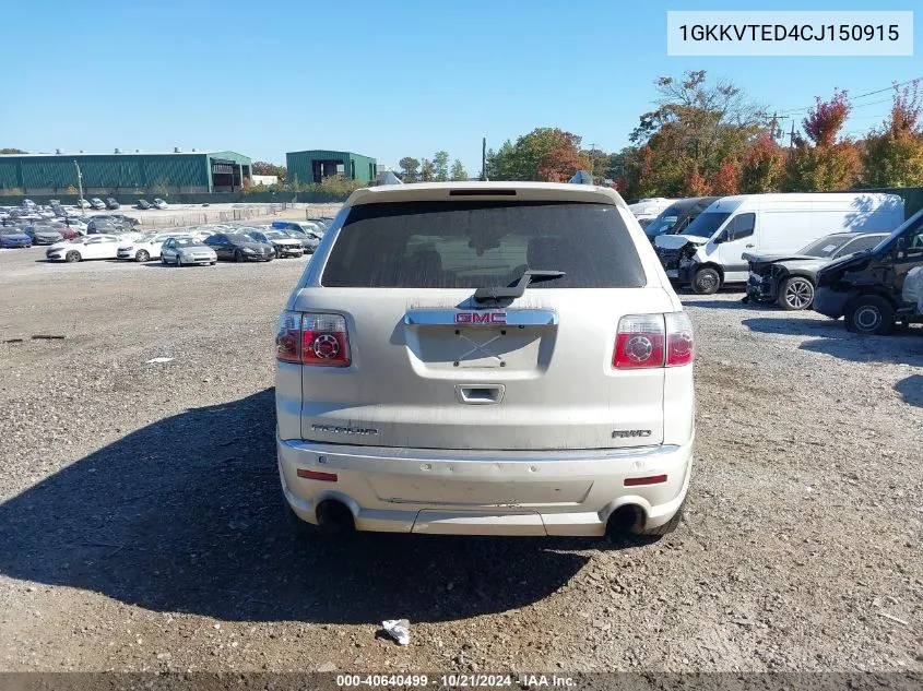 1GKKVTED4CJ150915 2012 GMC Acadia Denali