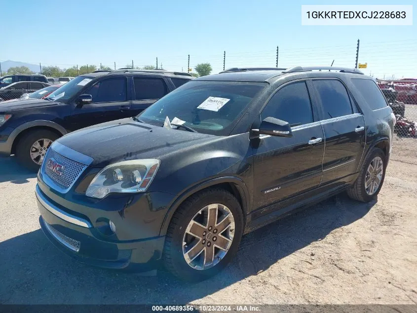 2012 GMC Acadia Denali VIN: 1GKKRTEDXCJ228683 Lot: 40689356