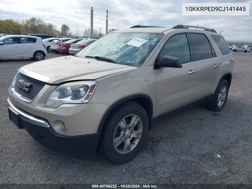 2012 GMC Acadia Sle VIN: 1GKKRPED9CJ141445 Lot: 40706222