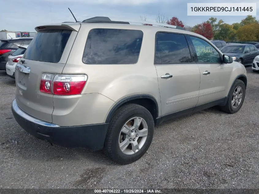 2012 GMC Acadia Sle VIN: 1GKKRPED9CJ141445 Lot: 40706222