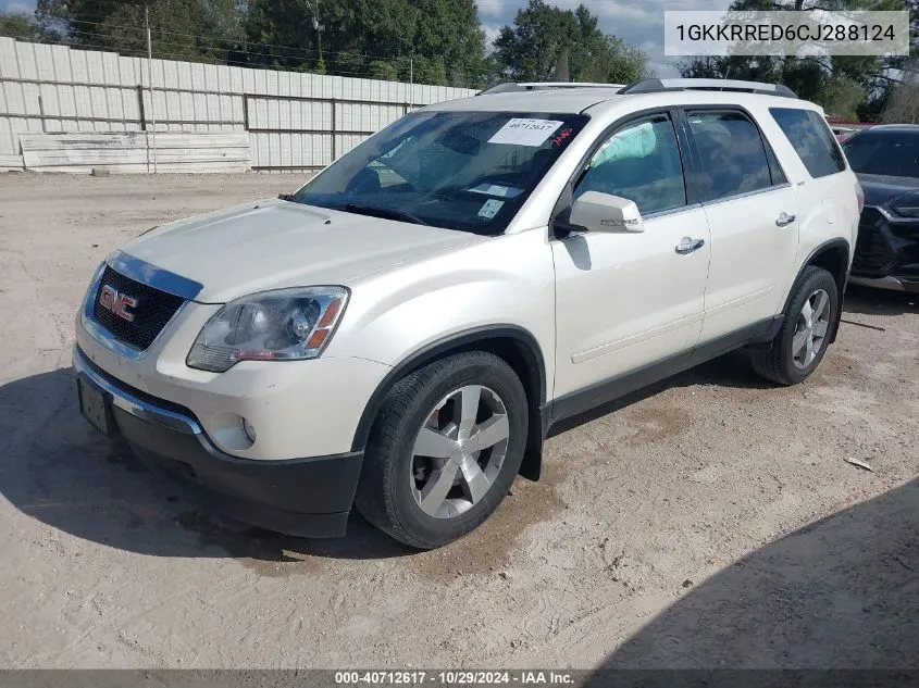 2012 GMC Acadia Slt-1 VIN: 1GKKRRED6CJ288124 Lot: 40712617