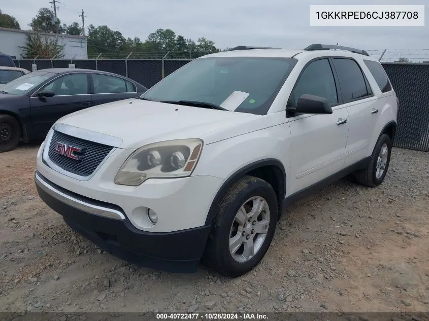 2012 GMC Acadia Sle VIN: 1GKKRPED6CJ387708 Lot: 40722477