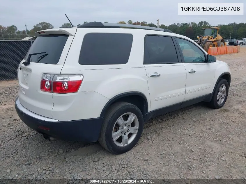 2012 GMC Acadia Sle VIN: 1GKKRPED6CJ387708 Lot: 40722477