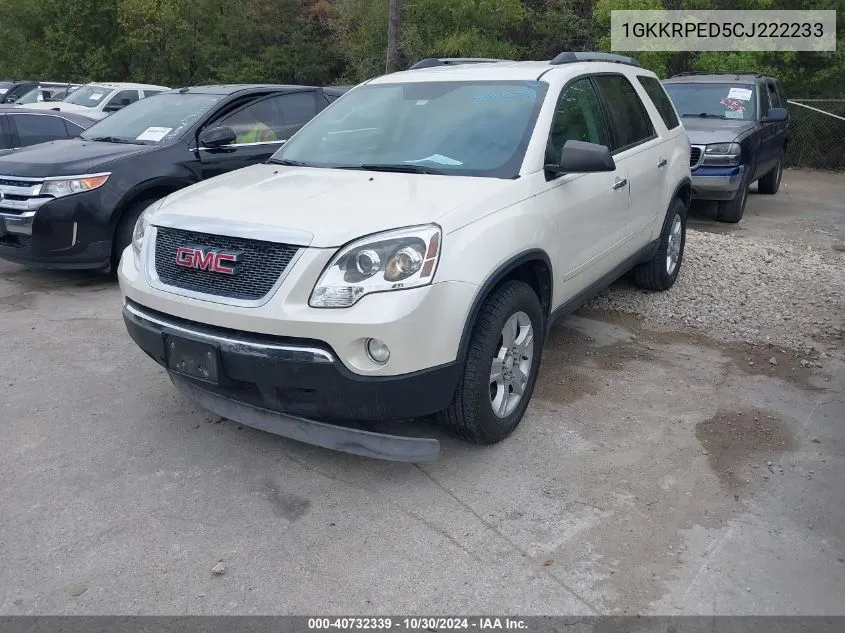 2012 GMC Acadia Sle VIN: 1GKKRPED5CJ222233 Lot: 40732339