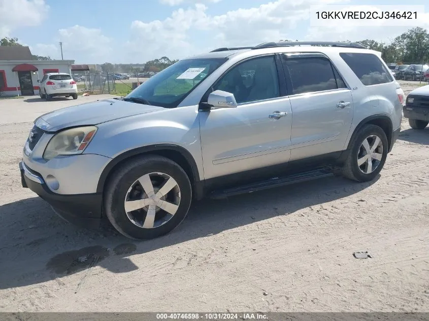 2012 GMC Acadia Slt-1 VIN: 1GKKVRED2CJ346421 Lot: 40746598