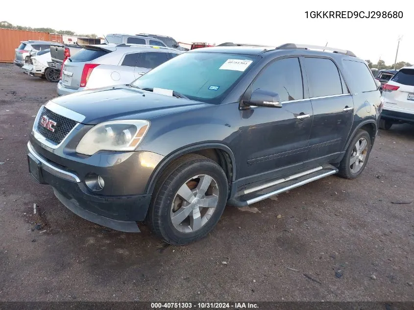 2012 GMC Acadia Slt1 VIN: 1GKKRRED9CJ298680 Lot: 40751303