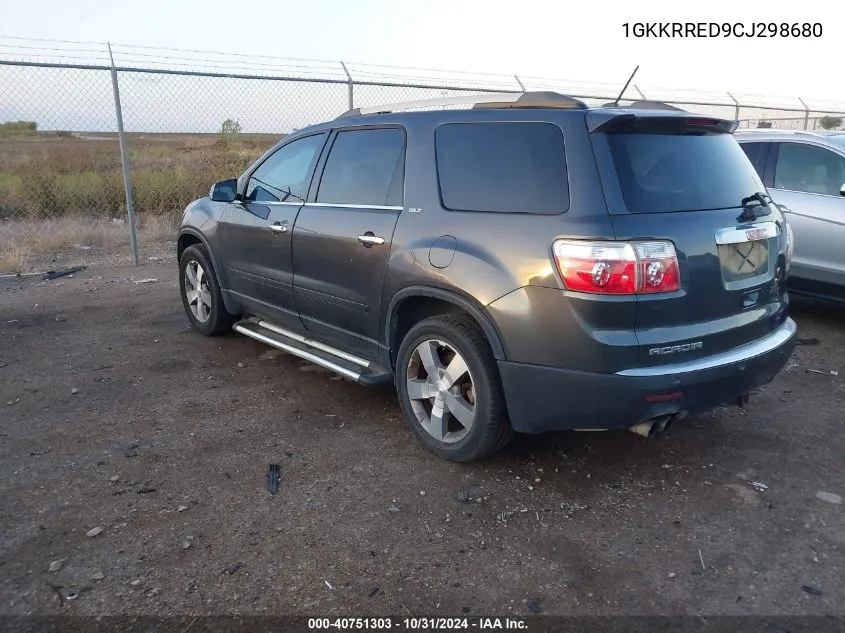 2012 GMC Acadia Slt1 VIN: 1GKKRRED9CJ298680 Lot: 40751303