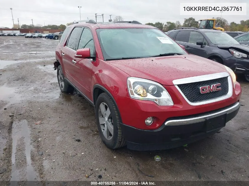 2012 GMC Acadia Slt-1 VIN: 1GKKRRED4CJ367761 Lot: 40755258