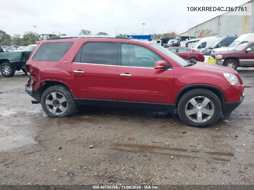 2012 GMC Acadia Slt-1 VIN: 1GKKRRED4CJ367761 Lot: 40755258