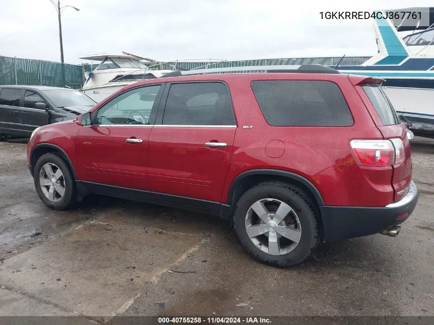 2012 GMC Acadia Slt-1 VIN: 1GKKRRED4CJ367761 Lot: 40755258