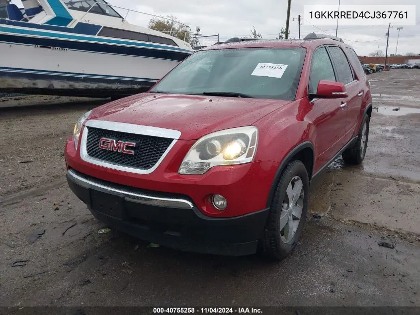 2012 GMC Acadia Slt-1 VIN: 1GKKRRED4CJ367761 Lot: 40755258