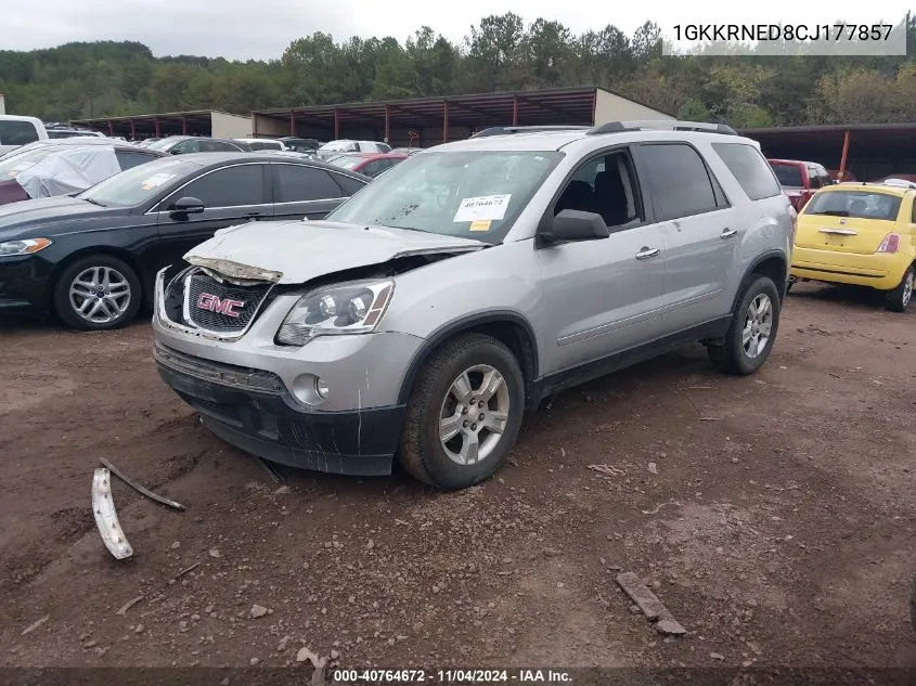 2012 GMC Acadia Sle VIN: 1GKKRNED8CJ177857 Lot: 40764672