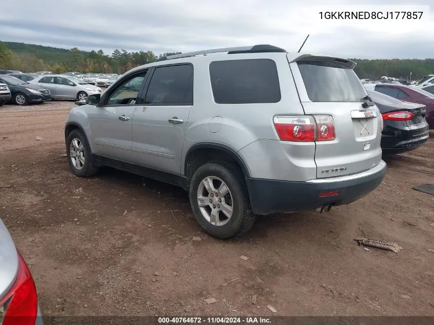 2012 GMC Acadia Sle VIN: 1GKKRNED8CJ177857 Lot: 40764672