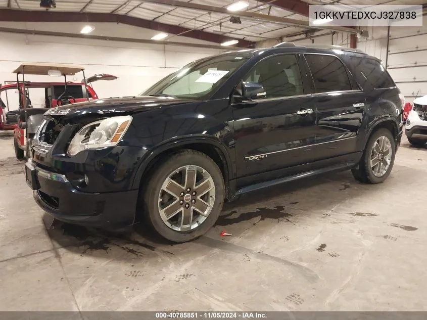 2012 GMC Acadia Denali VIN: 1GKKVTEDXCJ327838 Lot: 40785851