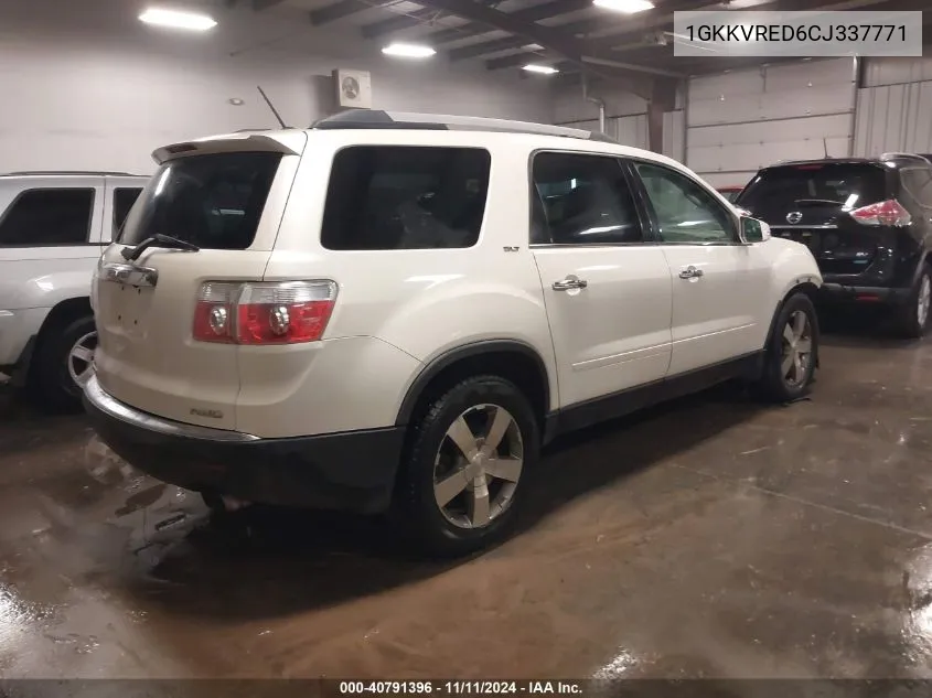 2012 GMC Acadia Slt-1 VIN: 1GKKVRED6CJ337771 Lot: 40791396