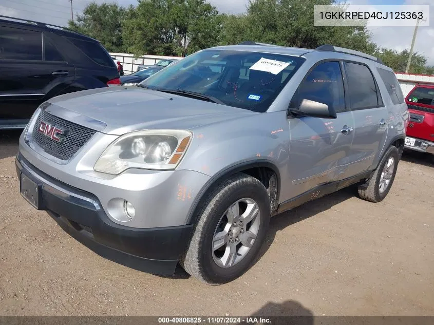 2012 GMC Acadia Sle VIN: 1GKKRPED4CJ125363 Lot: 40806825