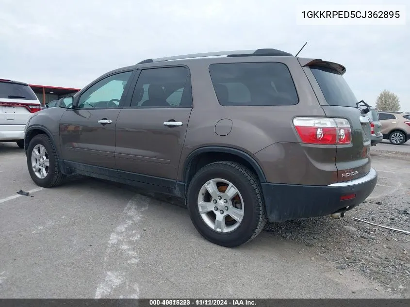 2012 GMC Acadia VIN: 1GKKRPED5CJ362895 Lot: 40815223