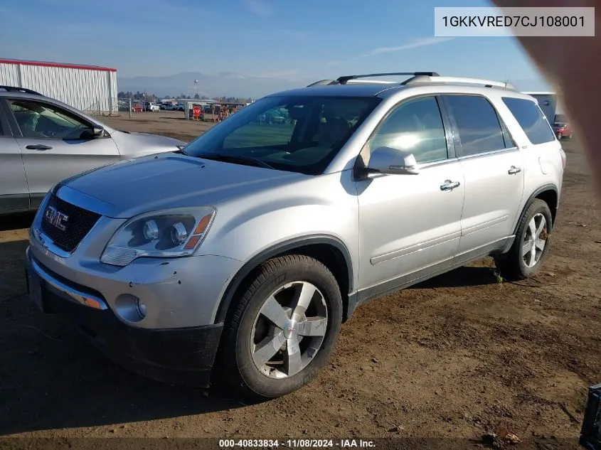 2012 GMC Acadia Slt-1 VIN: 1GKKVRED7CJ108001 Lot: 40833834