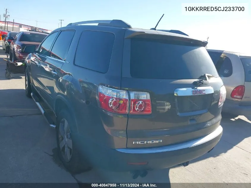 1GKKRRED5CJ233700 2012 GMC Acadia Slt1