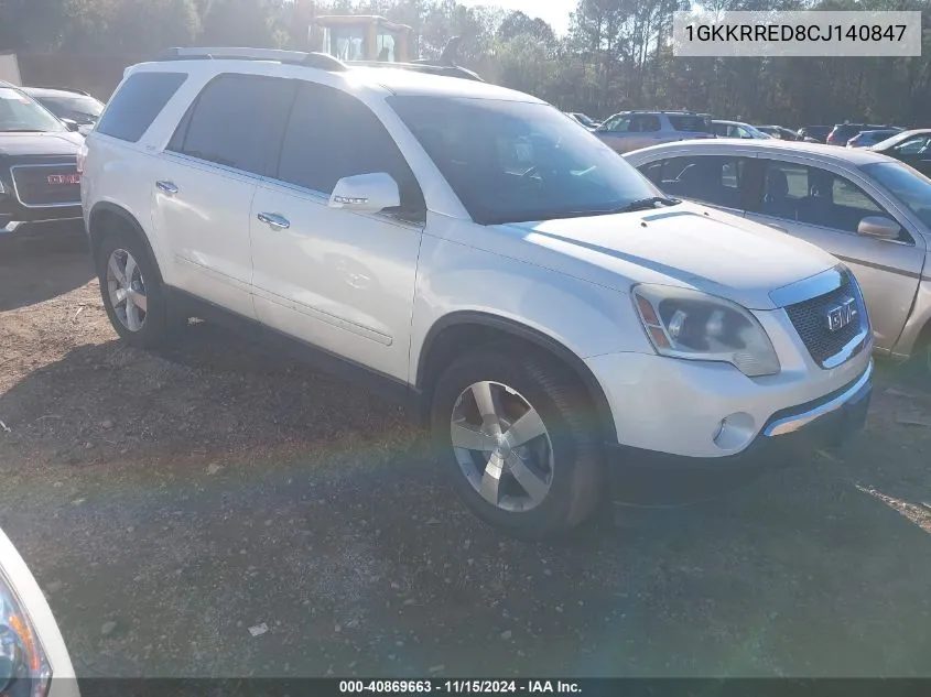 2012 GMC Acadia Slt-1 VIN: 1GKKRRED8CJ140847 Lot: 40869663