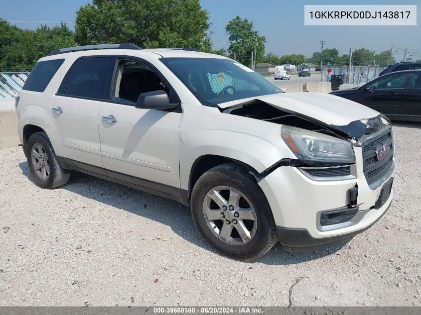 2013 GMC Acadia Sle-2 VIN: 1GKKRPKD0DJ143817 Lot: 39668390