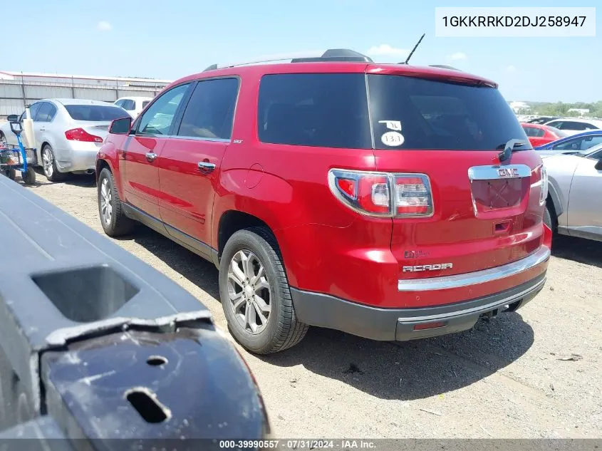 2013 GMC Acadia Slt-1 VIN: 1GKKRRKD2DJ258947 Lot: 39990557