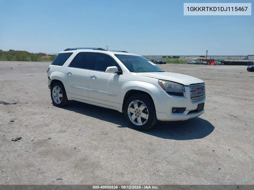 2013 GMC Acadia Denali VIN: 1GKKRTKD1DJ115467 Lot: 40058836