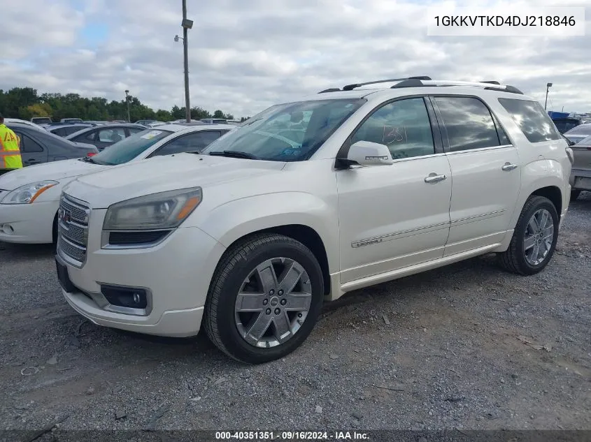 2013 GMC Acadia Denali VIN: 1GKKVTKD4DJ218846 Lot: 40351351