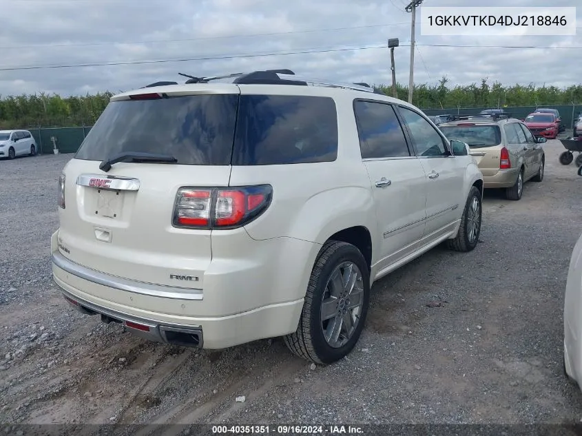 2013 GMC Acadia Denali VIN: 1GKKVTKD4DJ218846 Lot: 40351351