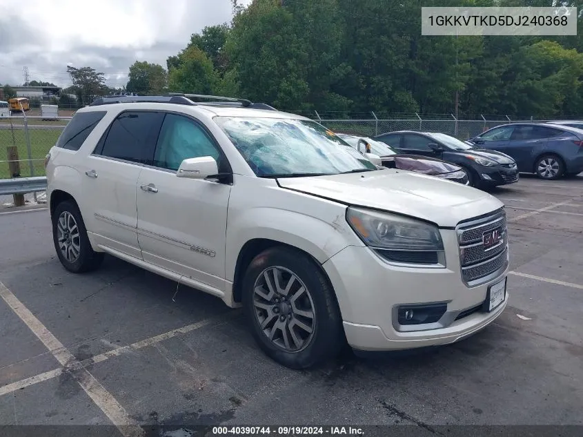 2013 GMC Acadia Denali VIN: 1GKKVTKD5DJ240368 Lot: 40390744