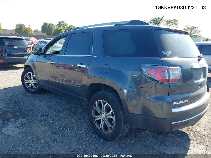 2013 GMC Acadia Slt-1 VIN: 1GKKVRKD8DJ231103 Lot: 40400106