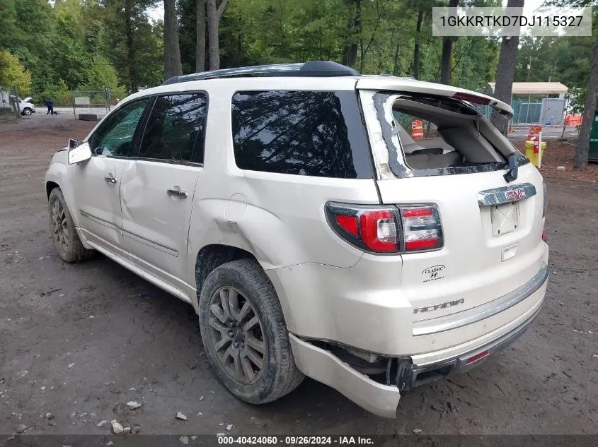 2013 GMC Acadia Denali VIN: 1GKKRTKD7DJ115327 Lot: 40424060