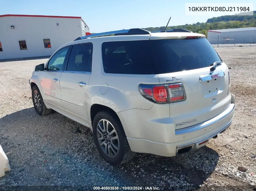 2013 GMC Acadia Denali VIN: 1GKKRTKD8DJ211984 Lot: 40503538