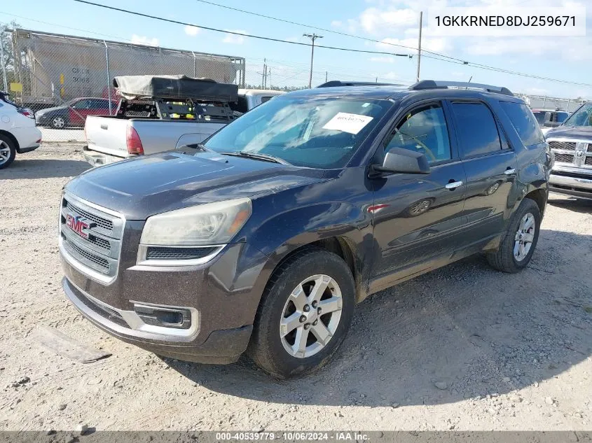 2013 GMC Acadia Sle-1 VIN: 1GKKRNED8DJ259671 Lot: 40539779