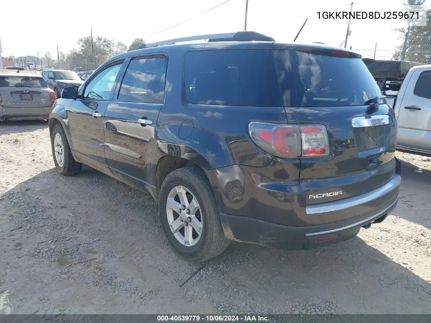 2013 GMC Acadia Sle-1 VIN: 1GKKRNED8DJ259671 Lot: 40539779