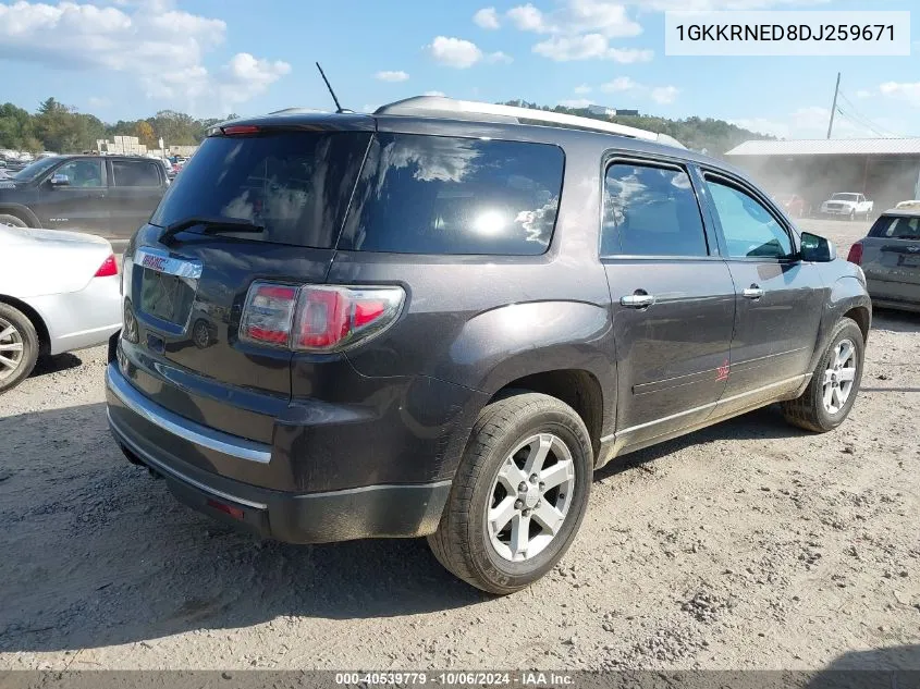 2013 GMC Acadia Sle-1 VIN: 1GKKRNED8DJ259671 Lot: 40539779