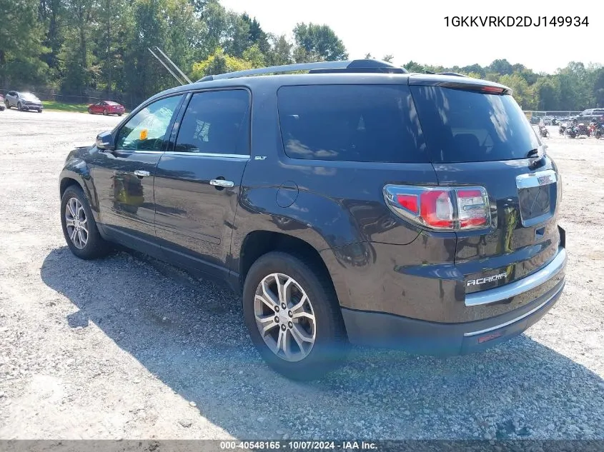 2013 GMC Acadia Slt-1 VIN: 1GKKVRKD2DJ149934 Lot: 40548165