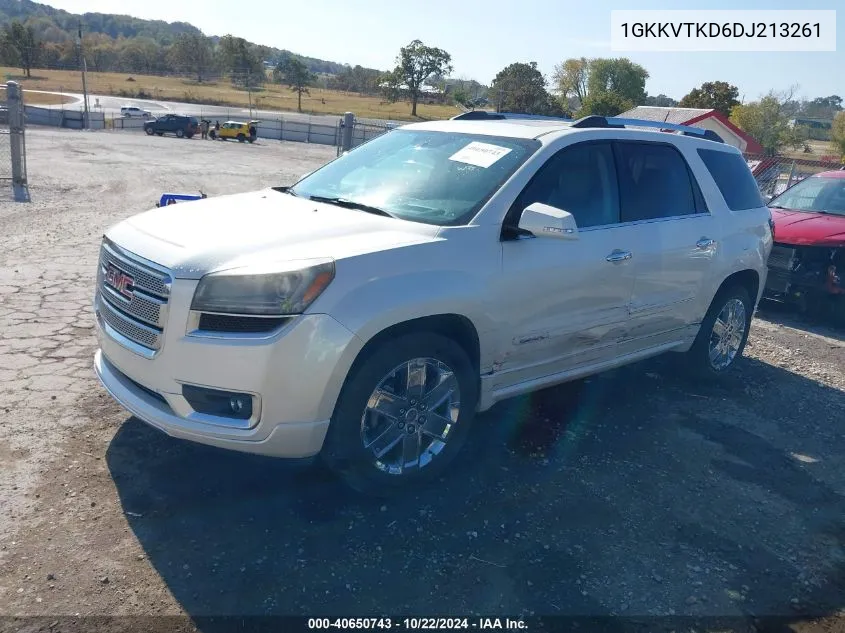 2013 GMC Acadia Denali VIN: 1GKKVTKD6DJ213261 Lot: 40650743