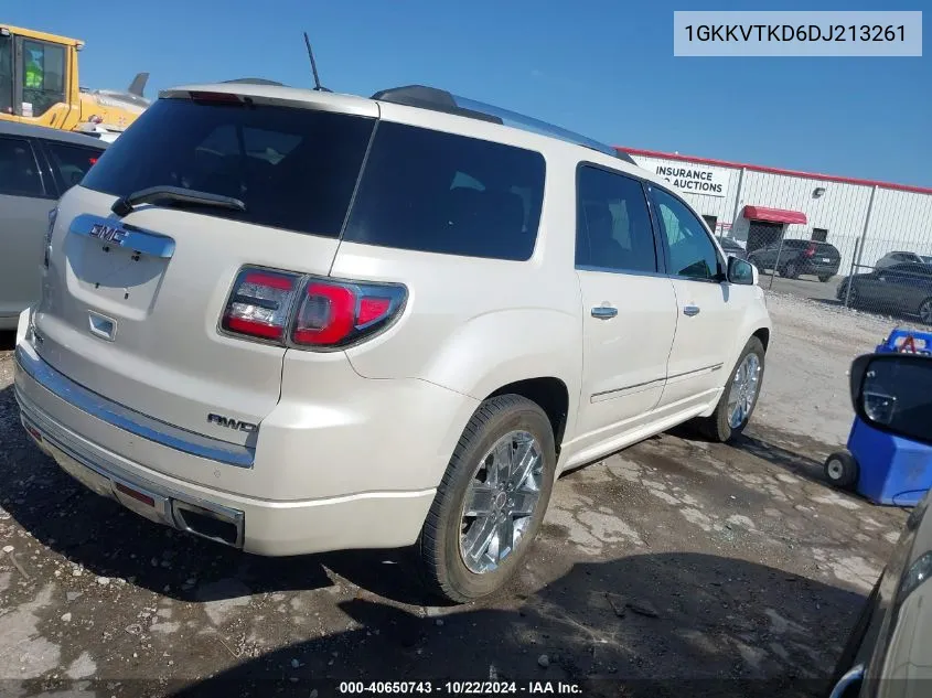 2013 GMC Acadia Denali VIN: 1GKKVTKD6DJ213261 Lot: 40650743