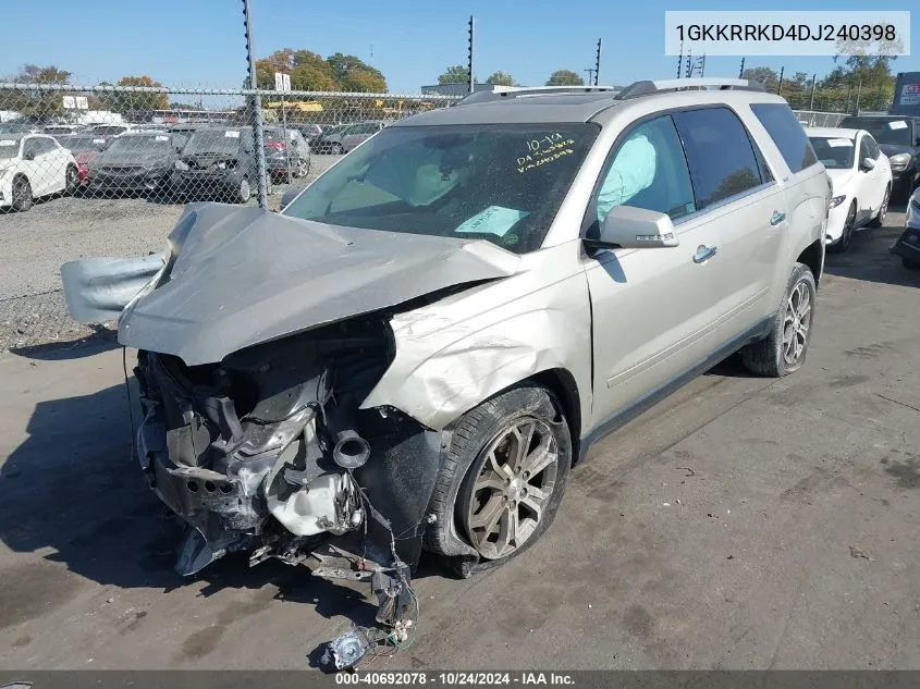 2013 GMC Acadia Slt-1 VIN: 1GKKRRKD4DJ240398 Lot: 40692078