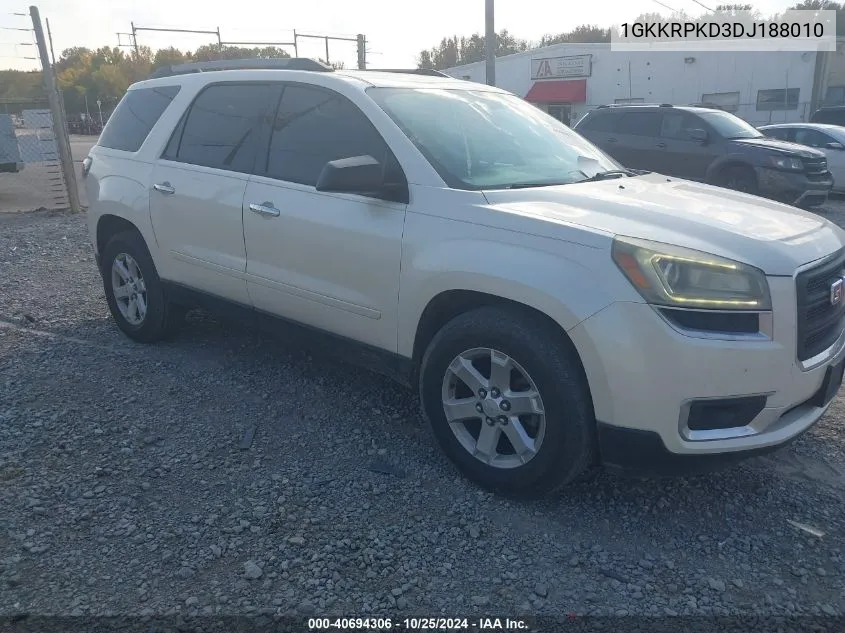 2013 GMC Acadia Sle-2 VIN: 1GKKRPKD3DJ188010 Lot: 40694306