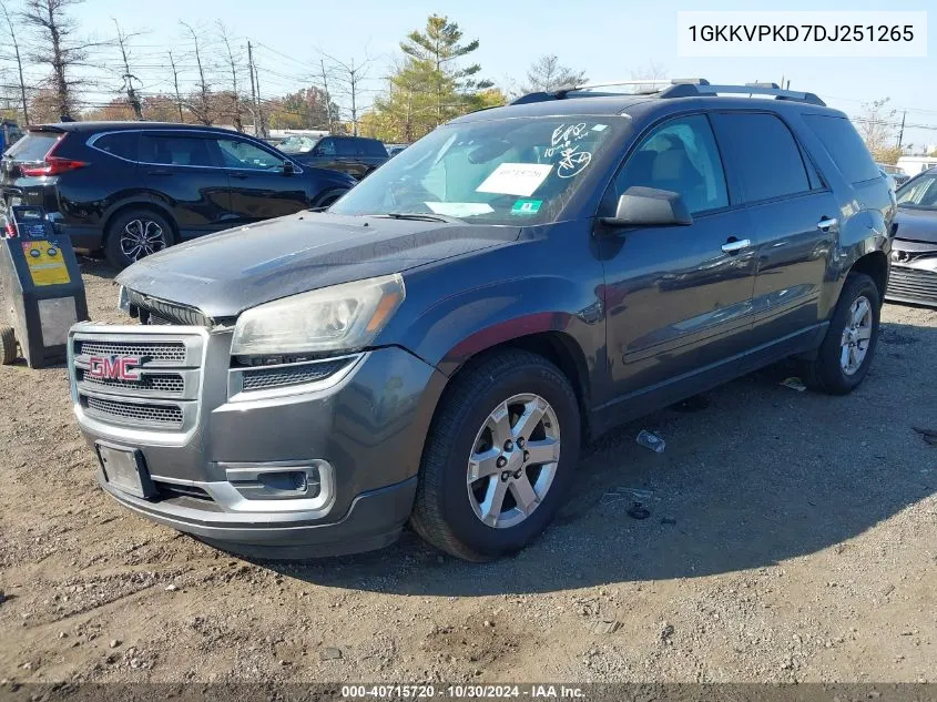 2013 GMC Acadia Sle-2 VIN: 1GKKVPKD7DJ251265 Lot: 40715720